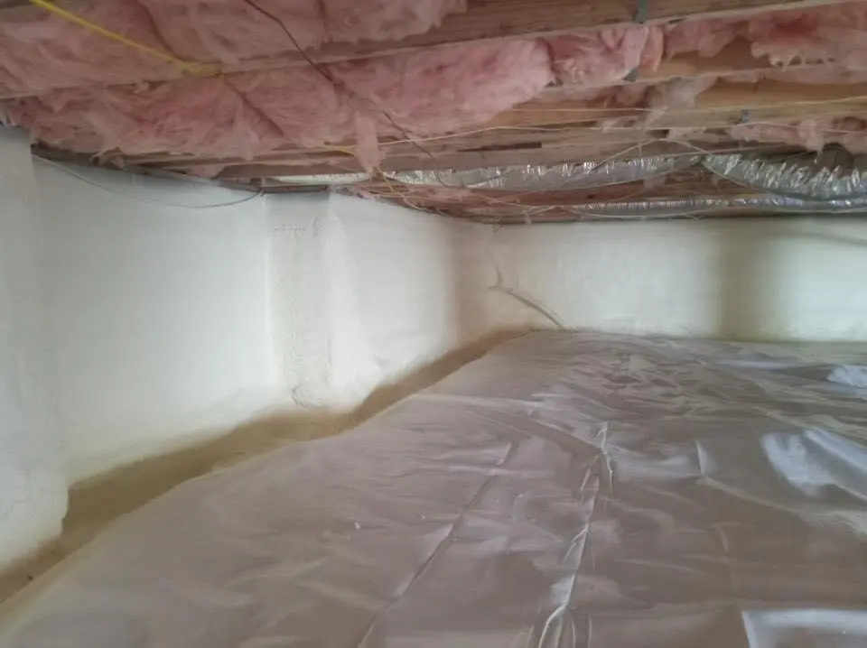 Crawl space encapsulation with closed-cell spray foam for Roof Waterproofing in Gainesville